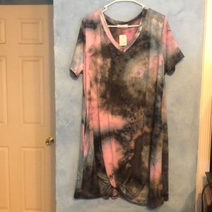 Tie dye knotted dress